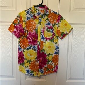 Janie and Jack Colorful Floral Button-Down Shirt